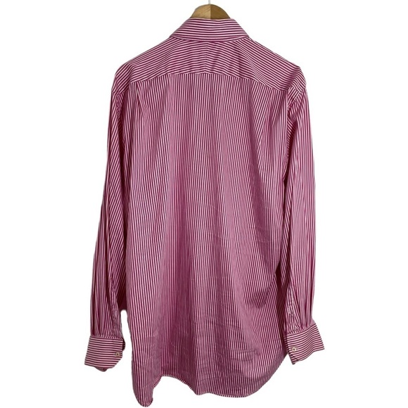 peter millar pink and white striped long sleeve button up mens size XL - Picture 2 of 9